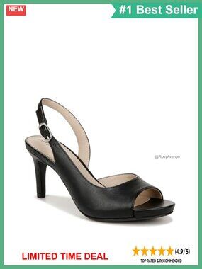 Women's Slingback Pump Faux Leather Open Almond Toe 3 Inch Heel